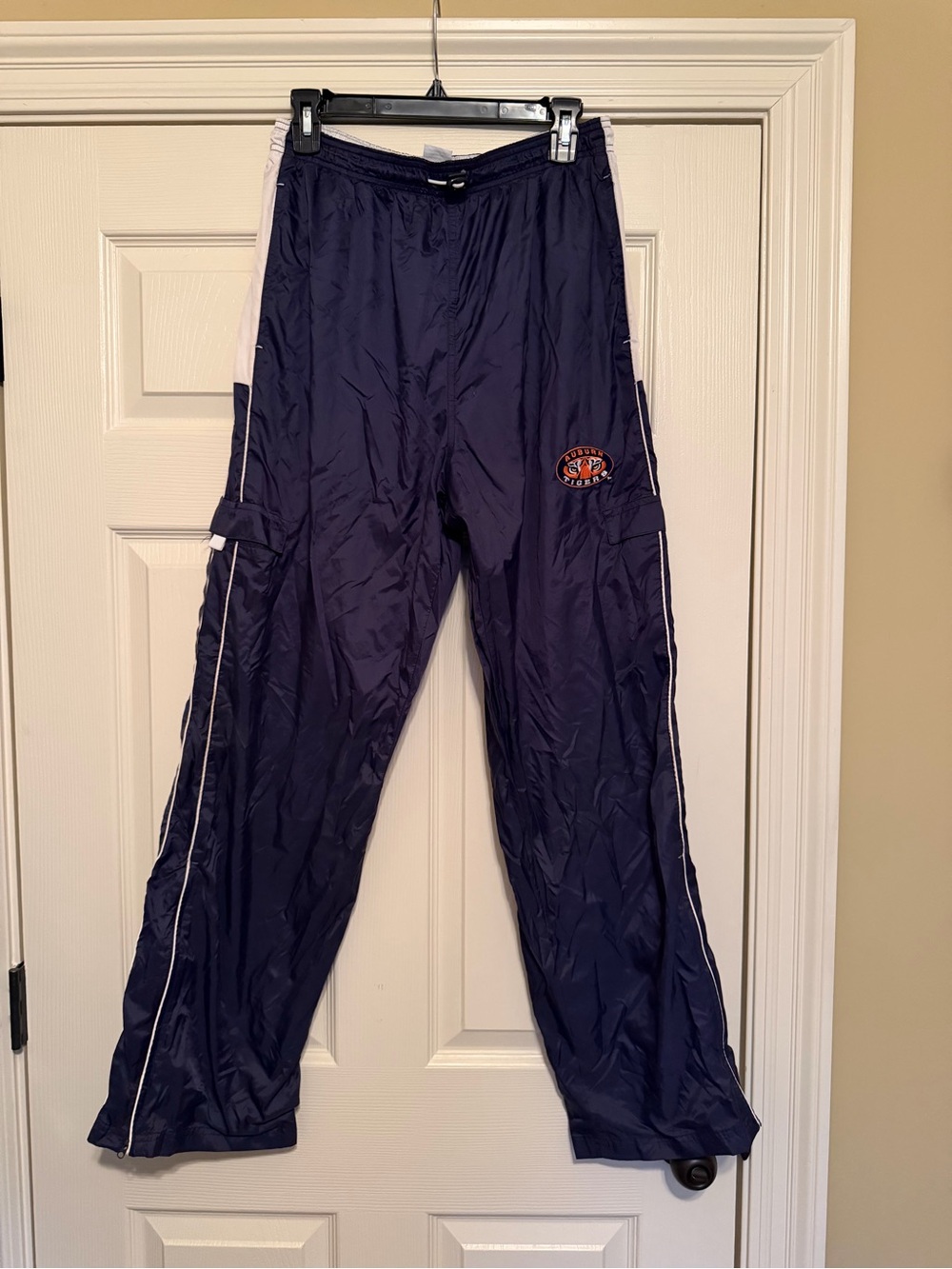 Trau & Loevner Navy Blue Cargo Track Pants with White Trim